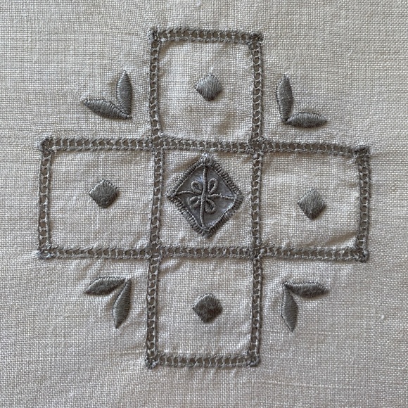 Vintage European Embroidered Floral Grape Vines Tablecloth 65" x 84" - Picture 8 of 12